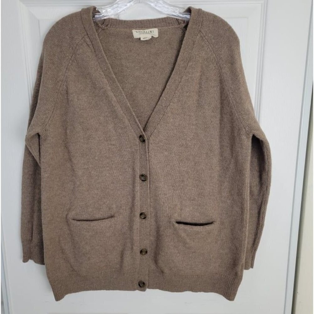 CAVALINI SWEATER COLLECTION Size Small S Brown Wool Blend Button Up Cardigan